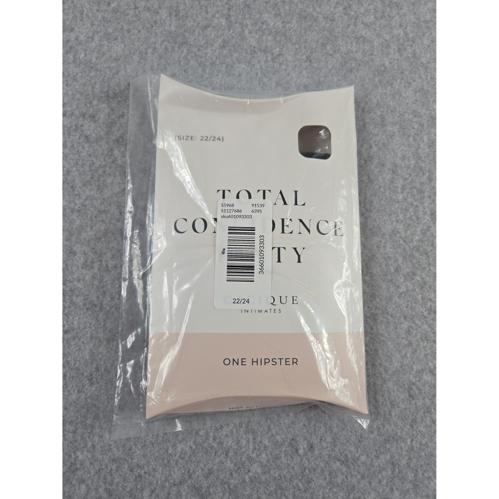 Cacique Total Confidence Womens Size 22/24 Hipster Panty Absorbent Black NEW